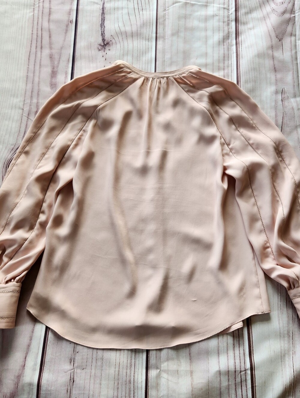Joie ‘Aban’ Ladder Stitch Blouse Peasant Balloon Sleeve Top Pink, Women's Size S - Picture 8 of 12